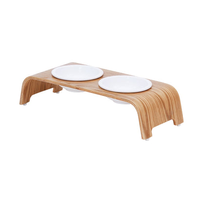 Double Ceramic Bowls and Anti Slip Stand